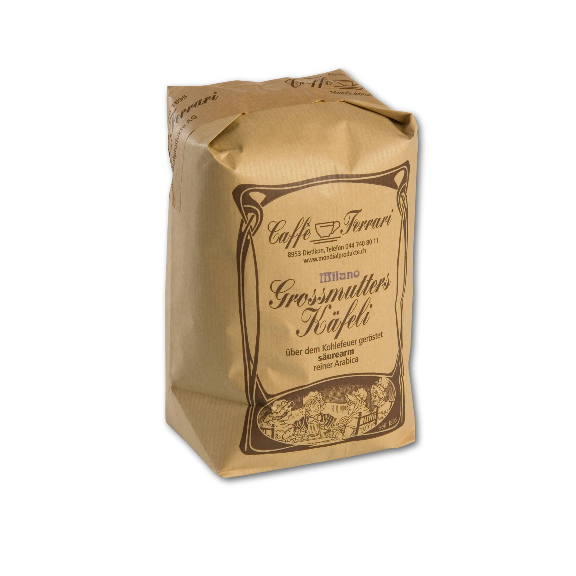 Caffè Ferrari - Grossmutter's Käfeli/Milano gemischt - gemahlen 500g Caffè Ferrari - Grossmutter's Käfeli/Milano gemischt - gemahlen 500g